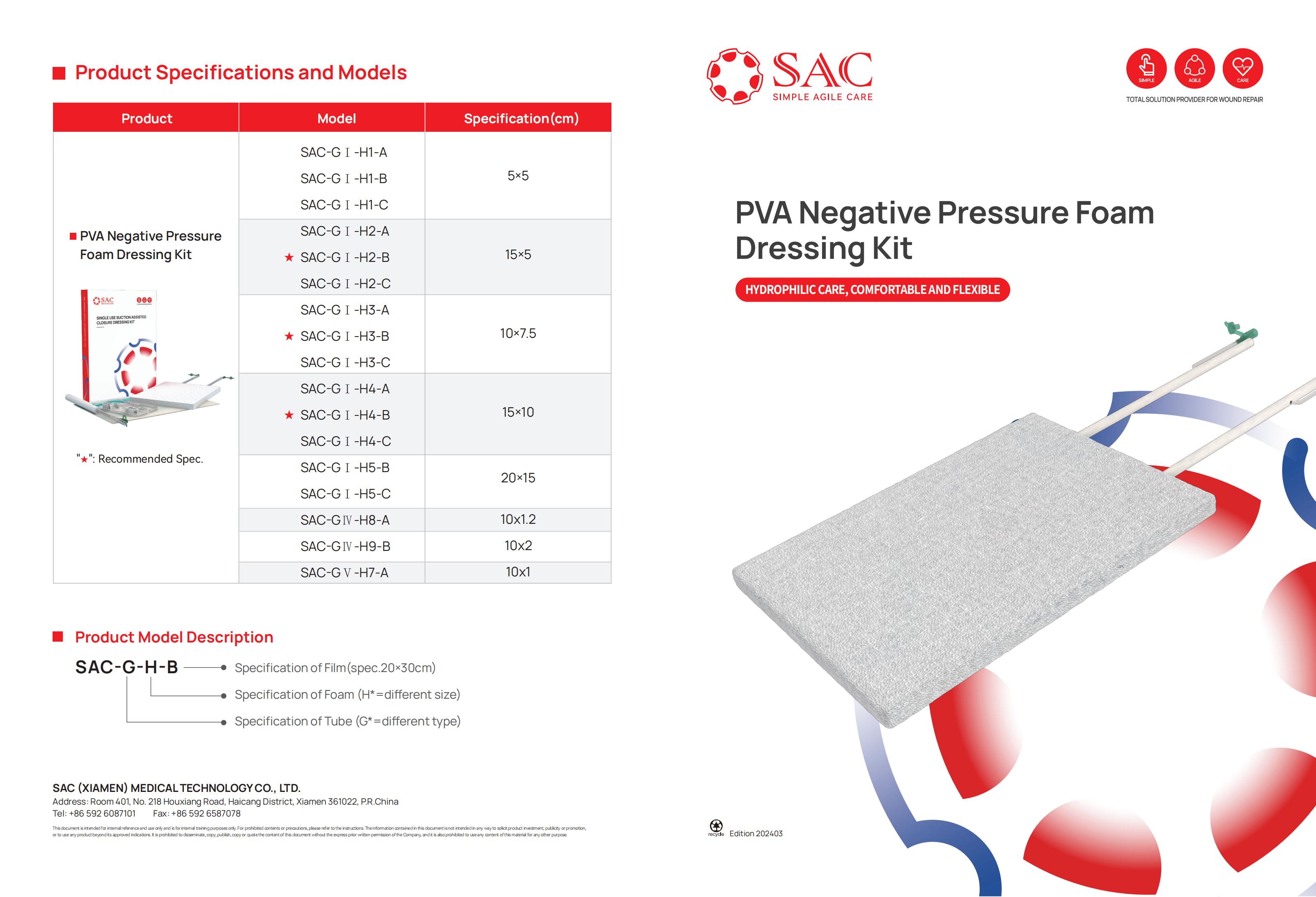 PVA Negative Pressure Foam Dressing Kit