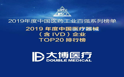 Double Medical внесена в список ТОП20 производителей медицинского оборудования Китай